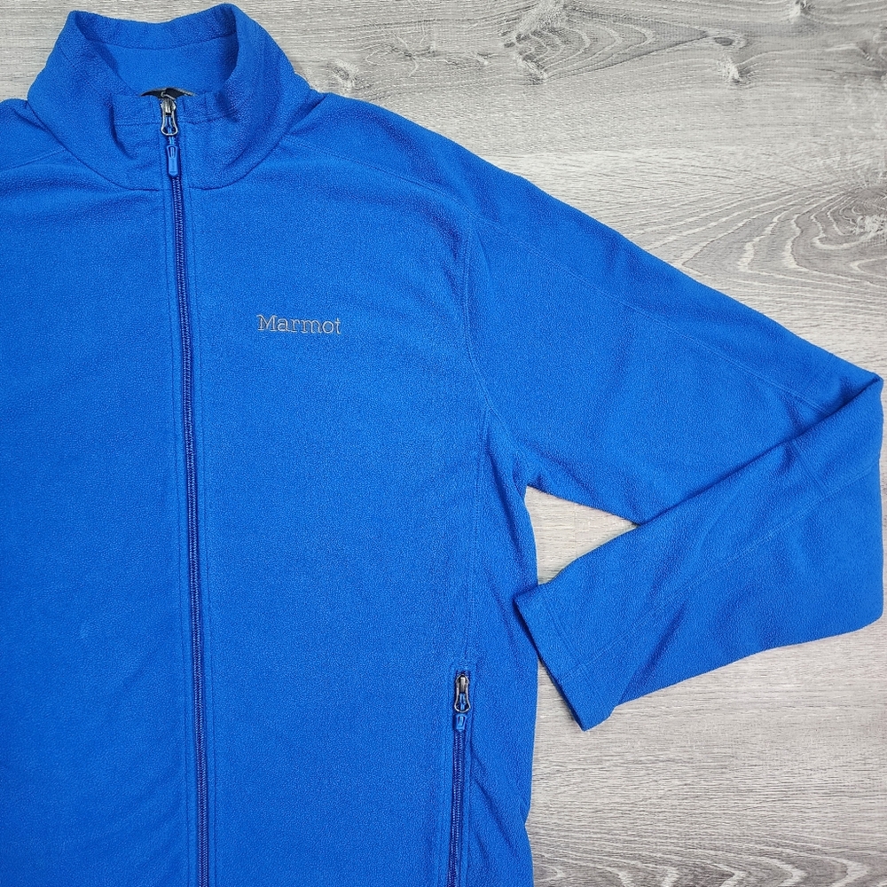 MARMOT Blue Full Zip Up Men's Fleece Jacket L